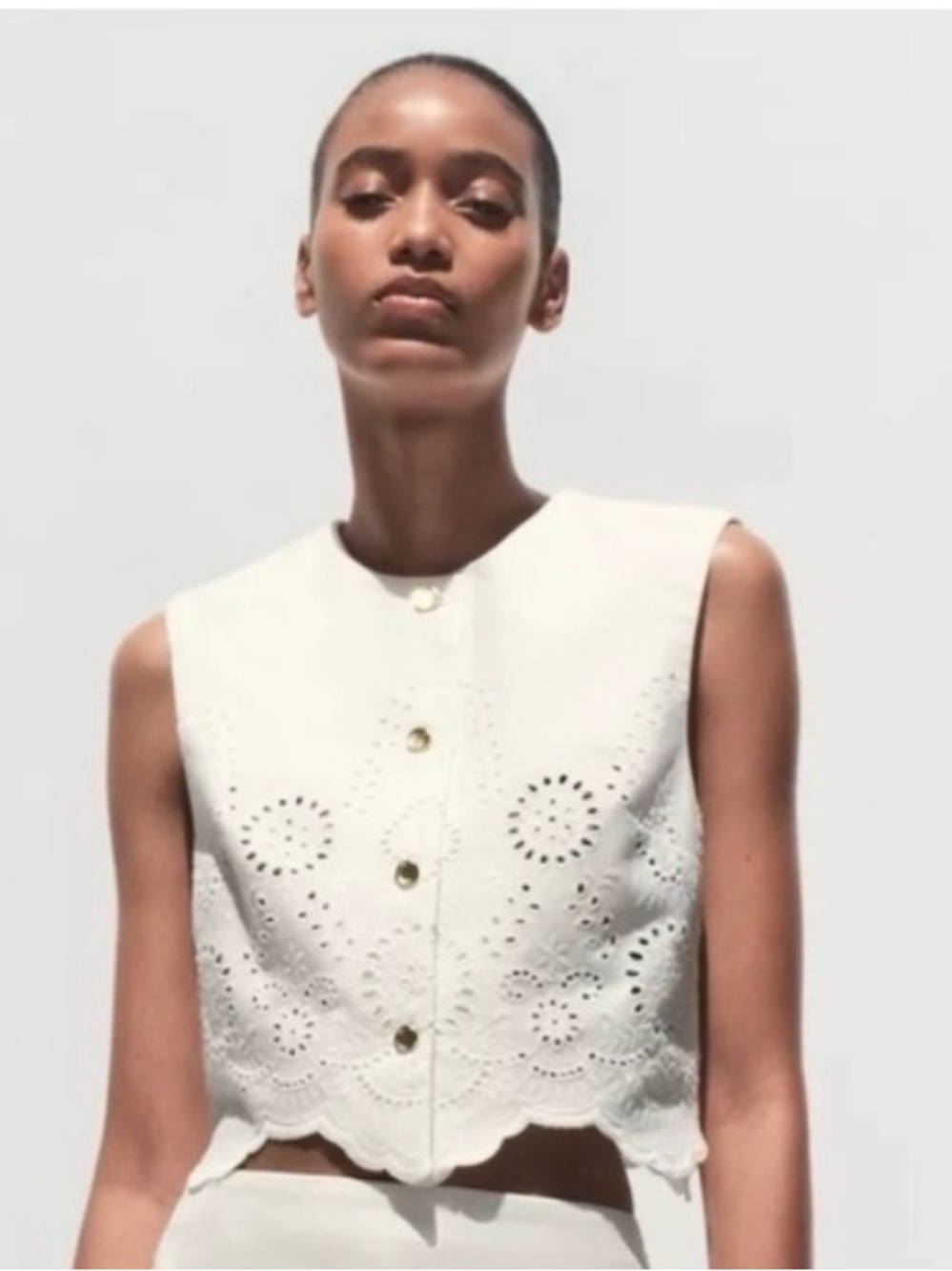 Zara Embroidered Vest Top